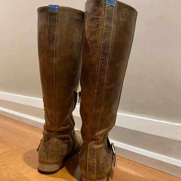 Fluevog Radio brown leather knee boots women size 9 - Picture 3 of 16